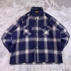 Vintage 80s High Sierra Wool Plaid Flannel Shirt Jacket XL USA Outdoor